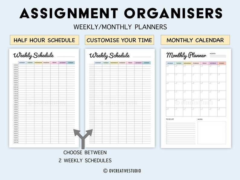 Editable Assignment Planner, Assignment Tracker | Study Planner ...