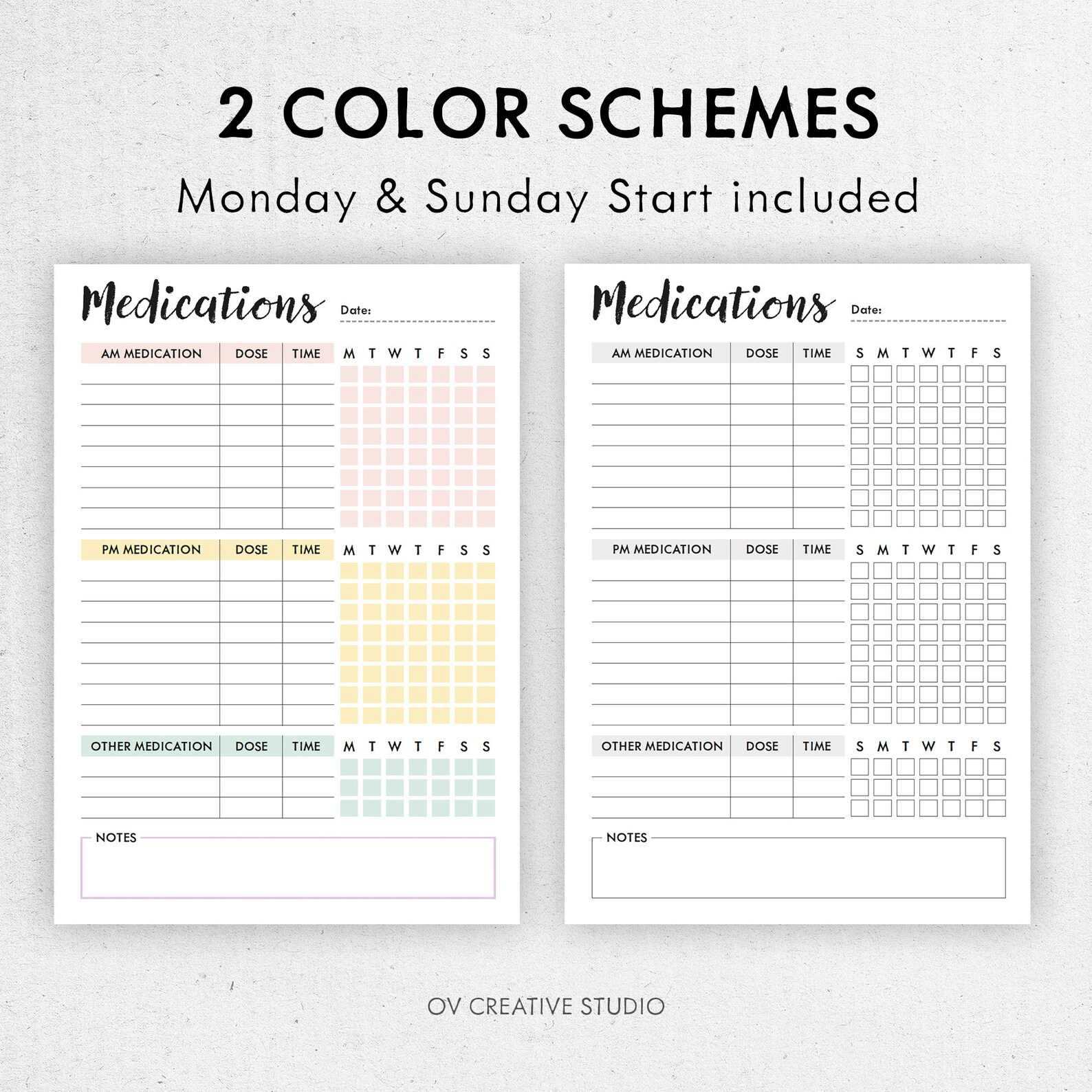 Editable Medication Schedule | Printable Easy Medicine Chart | Weekly ...