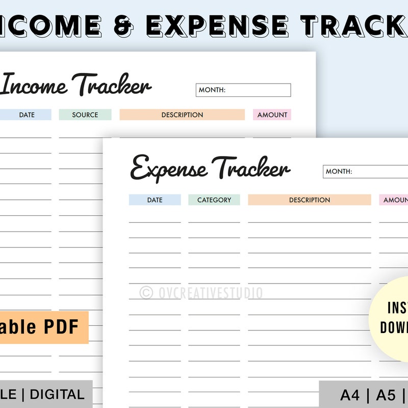 Extra Income Prinatable Income Tracker Printable - Etsy