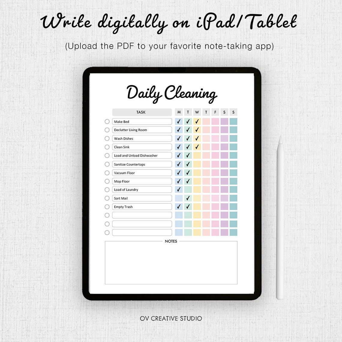 Editable Daily Cleaning Schedule | Printable Weekly Cleaning Planner ...