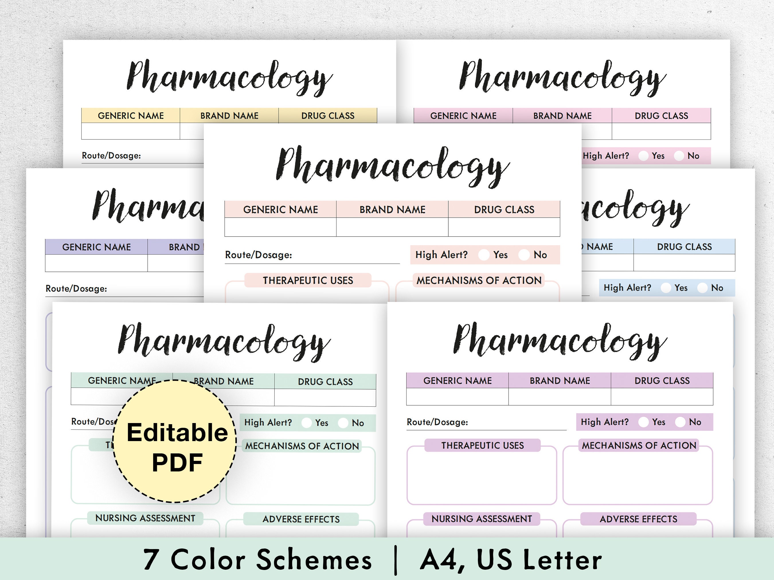 Pharmacology Template Printable PDF | Nursing Student, Drug Card ...