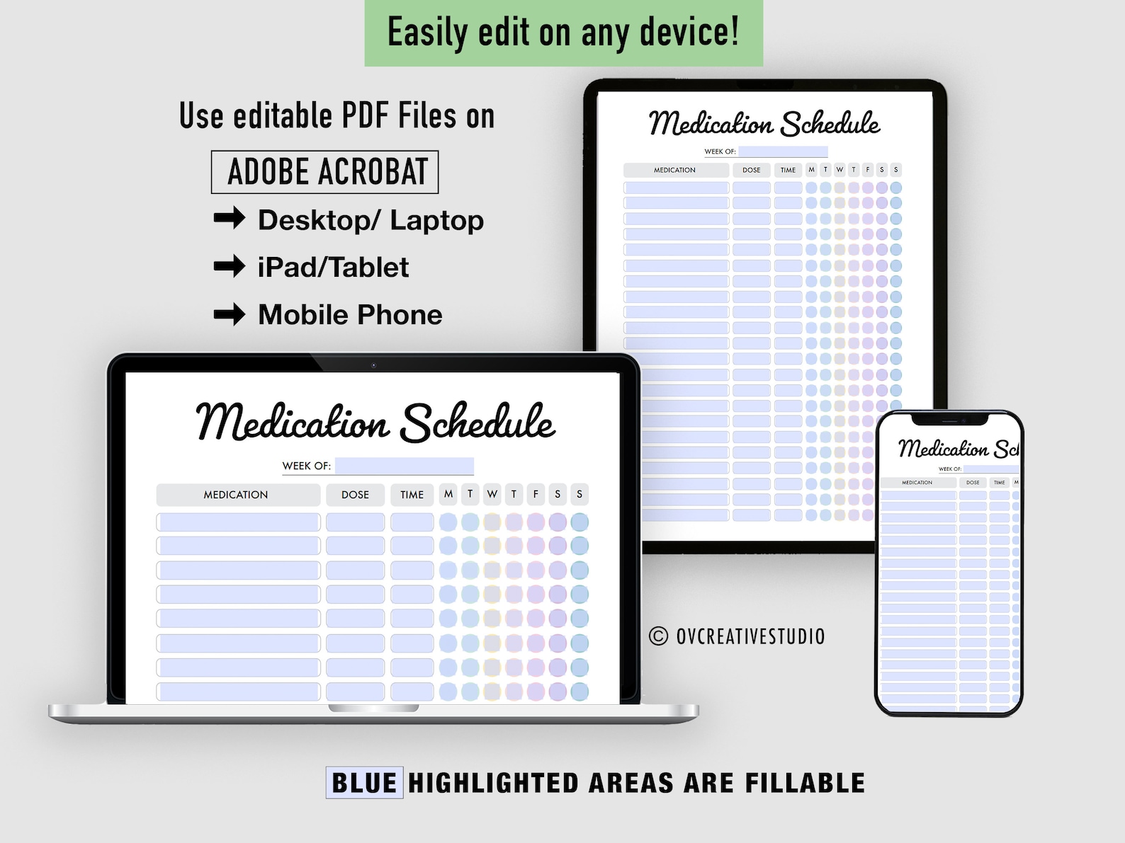 Editable Medication Schedule Printable Medicine Intake - Etsy