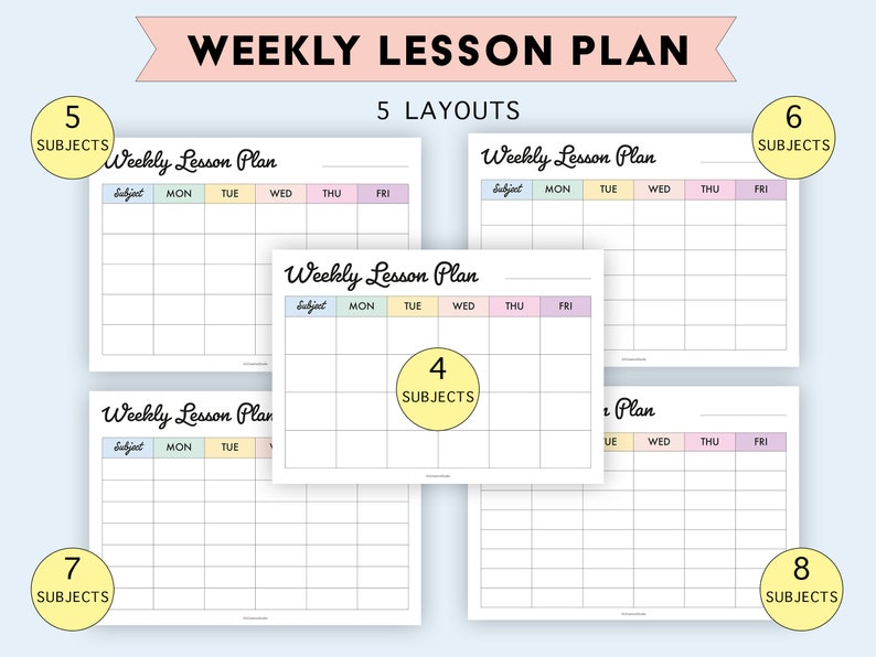 Editable Lesson Planner | Printable, Digital | Weekly Lesson Planner ...