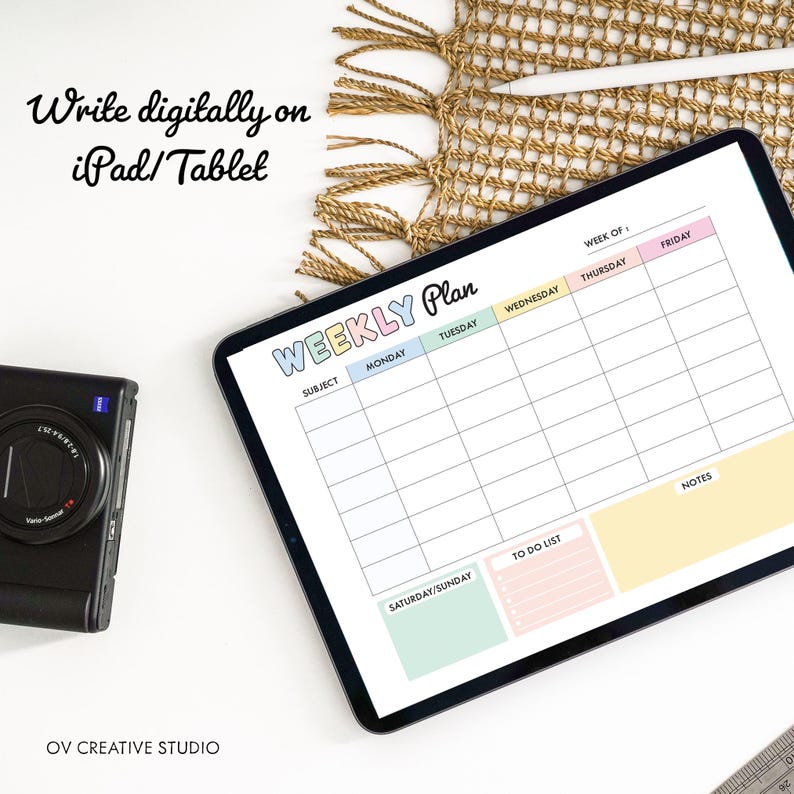 Editable Homeschool Weekly Schedule | Kids Weekly Plan | Printable ...