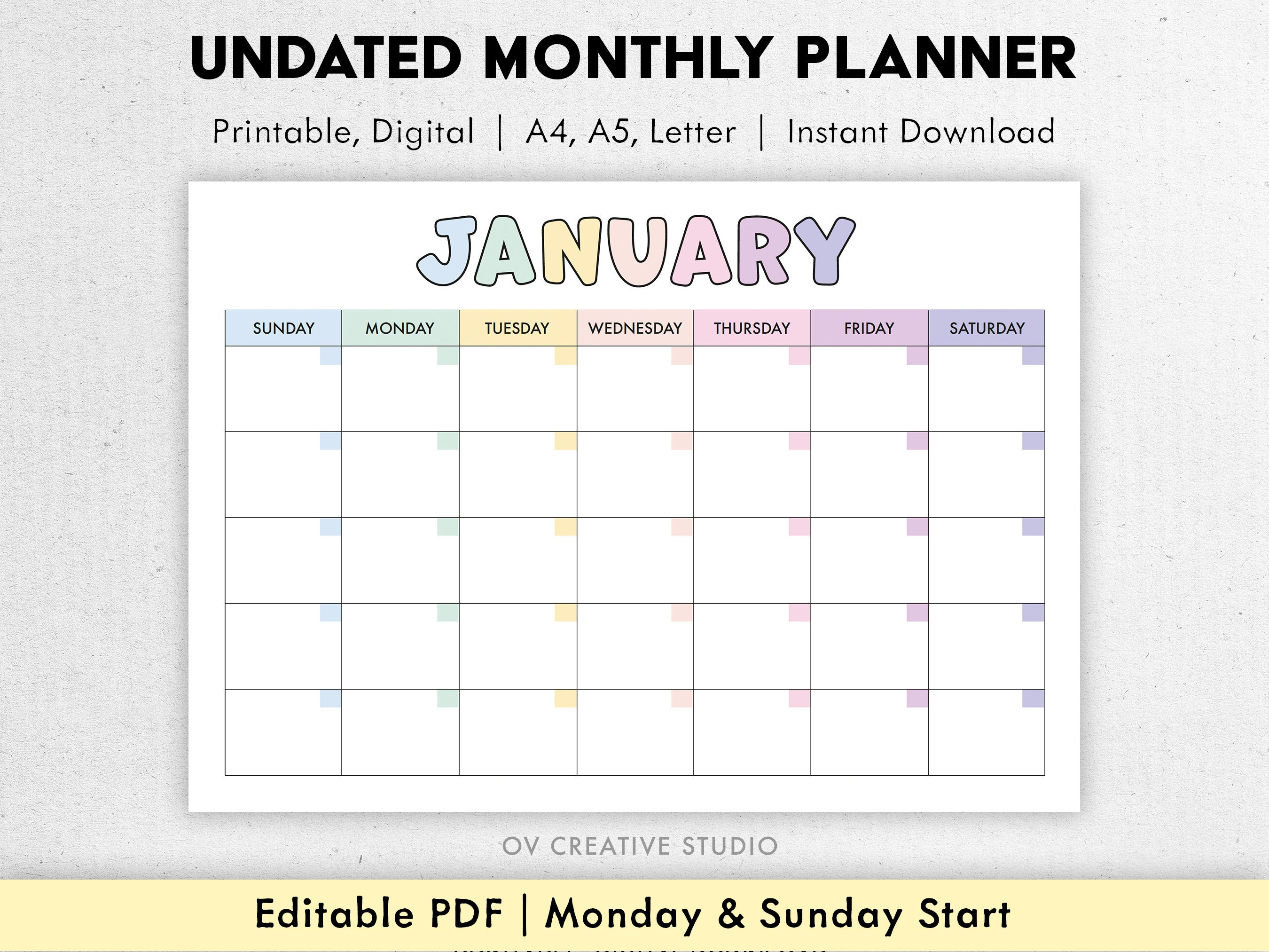 Uitwisbare Kalender Voor De Muur - 140 X 86 Centimeter Herbruikbare