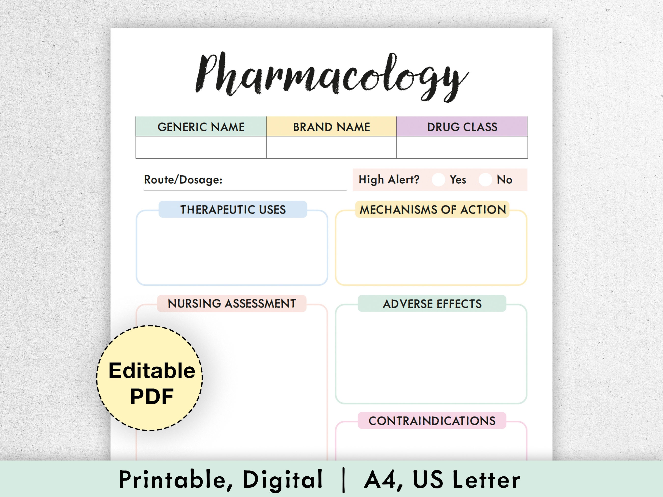 Nursing Pharmacology Drug Cards - Study In Nursing - Foto 9