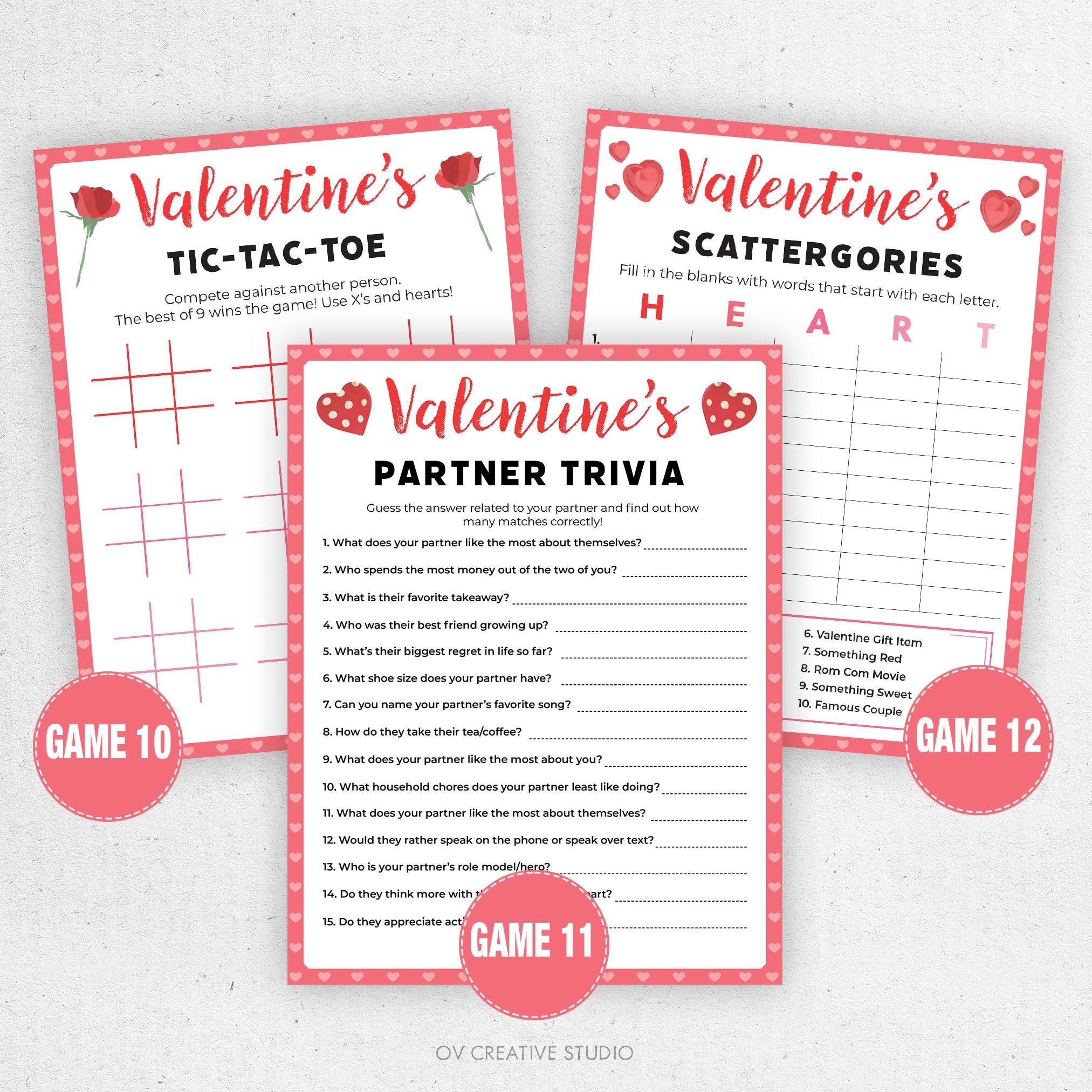 Valentines Day Printable Games | Valentines Party Games Bundle ...