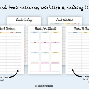 Reading Planner Printable | Editable | Reading Journal Bundle | Book ...