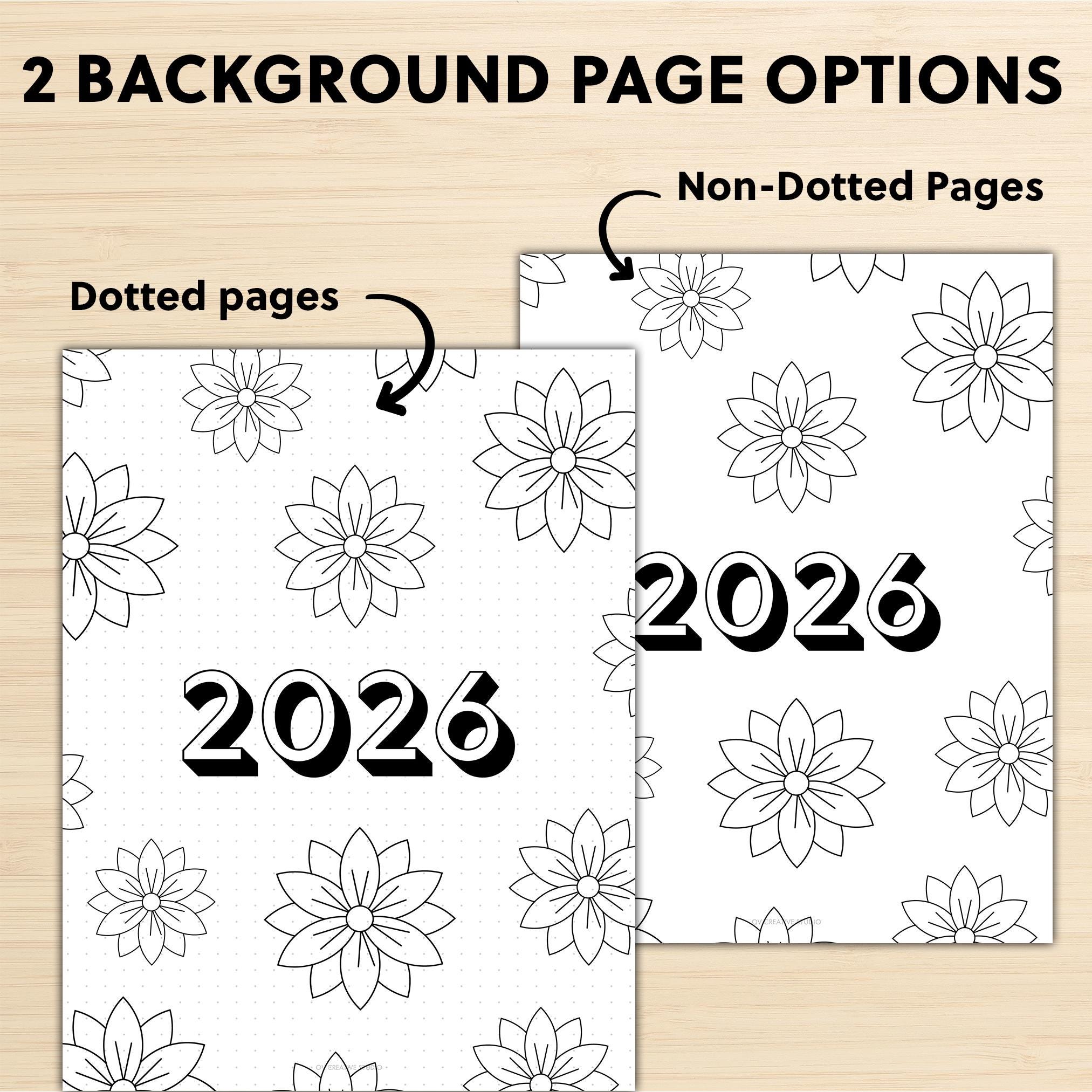 2026 Cover Pages for Bullet Journal, Digital Planner, Printable Planner ...