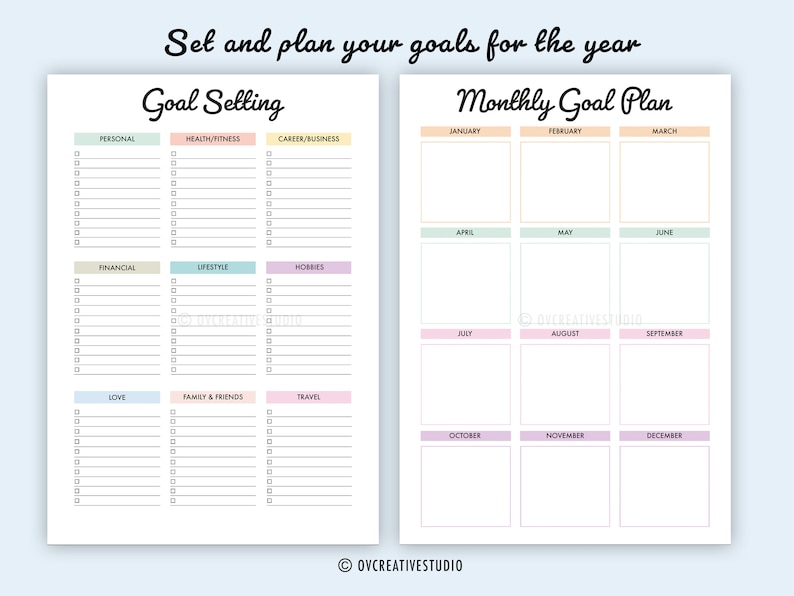 Editable Goal Planner Printable 2023 Goal Planner 2023 Etsy