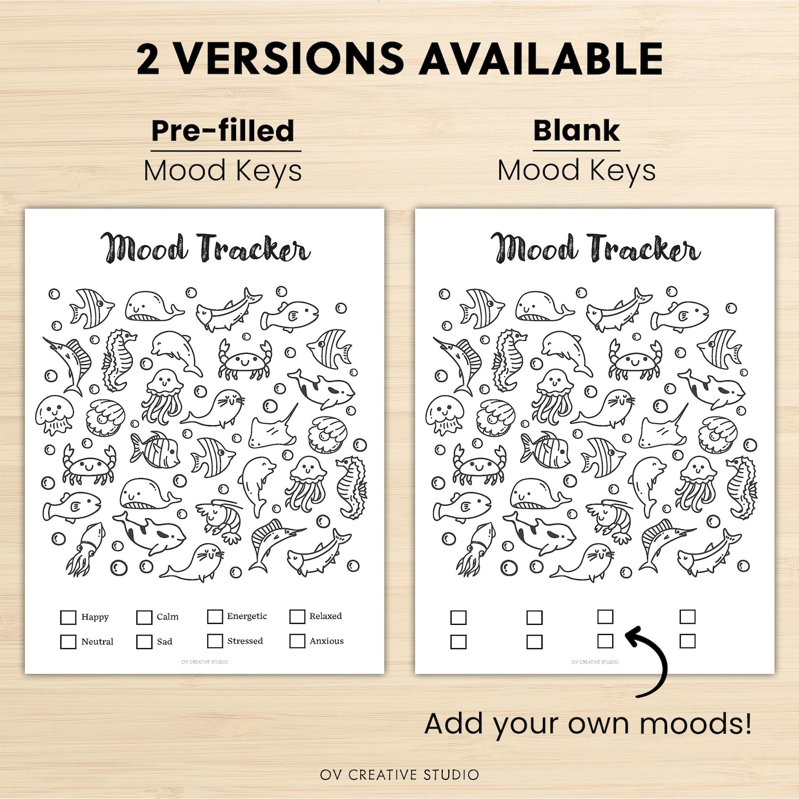 Monthly Mood Tracker Bundle | Printable Bullet Journal Pages, Templates ...