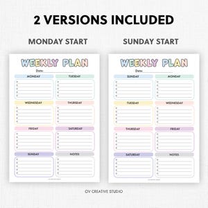 Editable Weekly Planner | Printable, Digital | Weekly Planner PDF ...