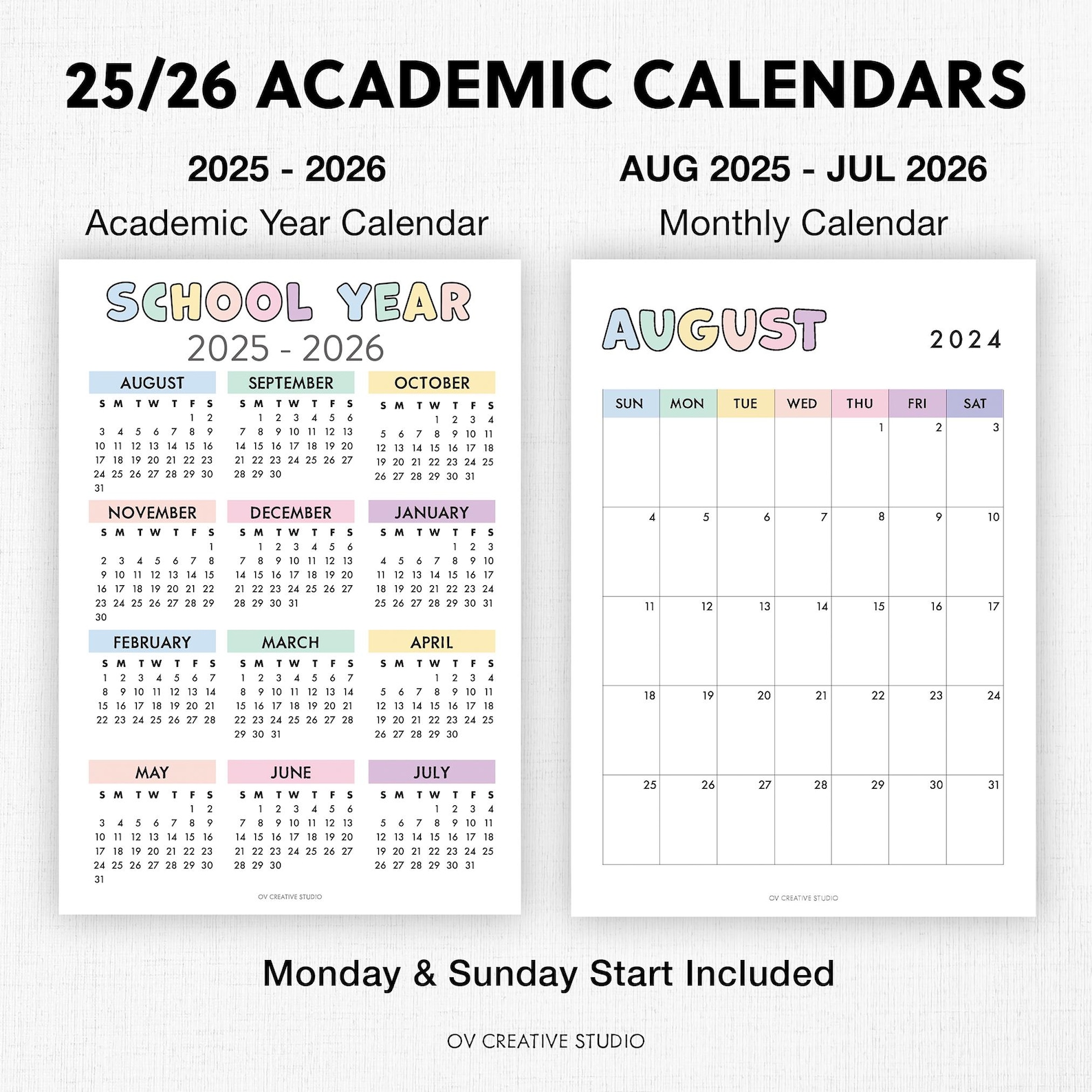 Editable School Planner for Kids 20252026, Printable, Digital PDF