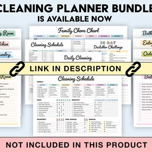 Editable Cleaning Schedule Printable Weekly, Monthly, Yearly Cleaning Checklist , ADHD, Cleaning Planner, House Chore List Digital PDF image 7