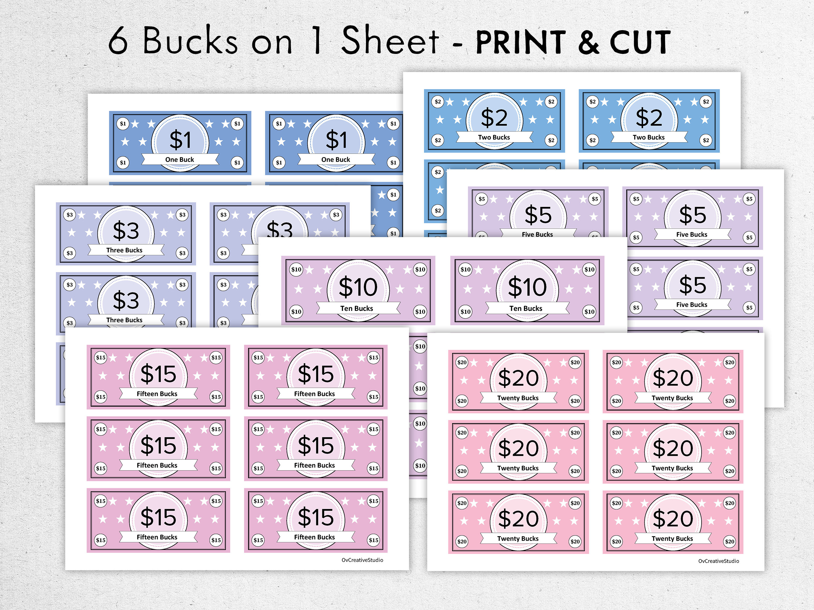 Editable Kids Reward Bucks | Printable | Mom Bucks, PDF Reward System ...