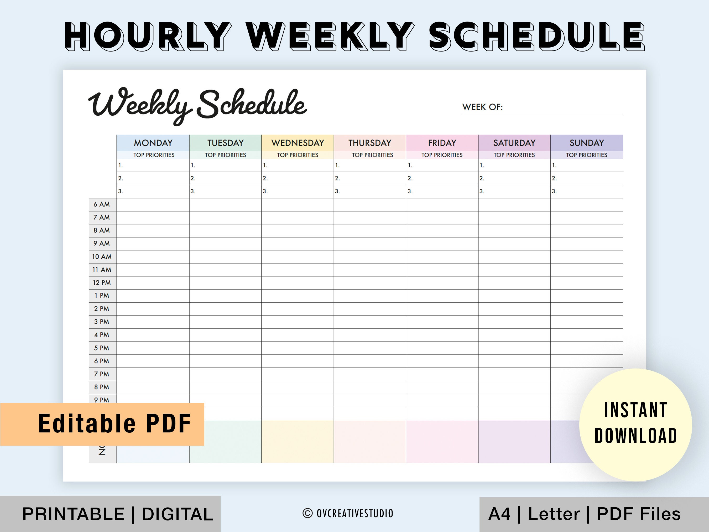 Premium Vector  Weekly planner. timetable for week with to do