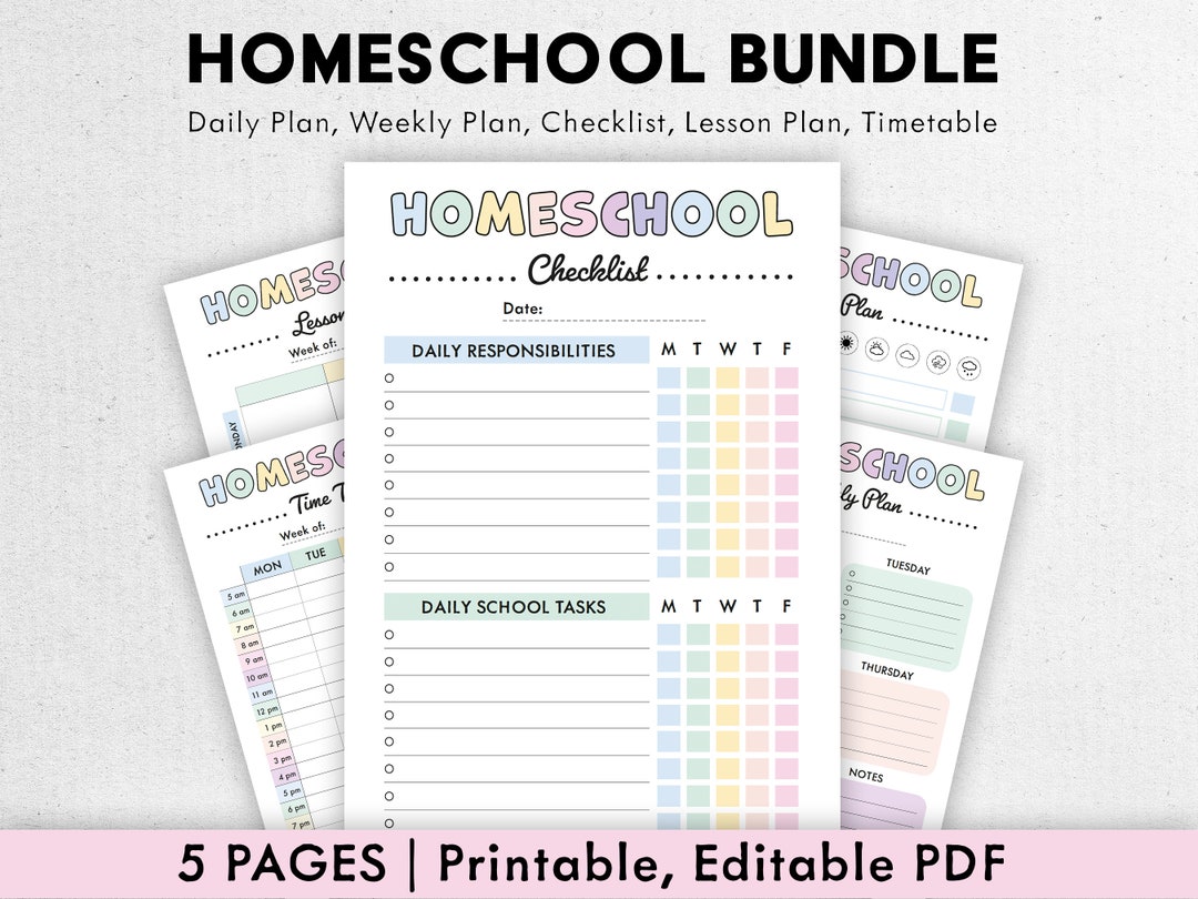 Homeschool Planner Bundle | Printable, Digital | Daily Planner, Weekly ...