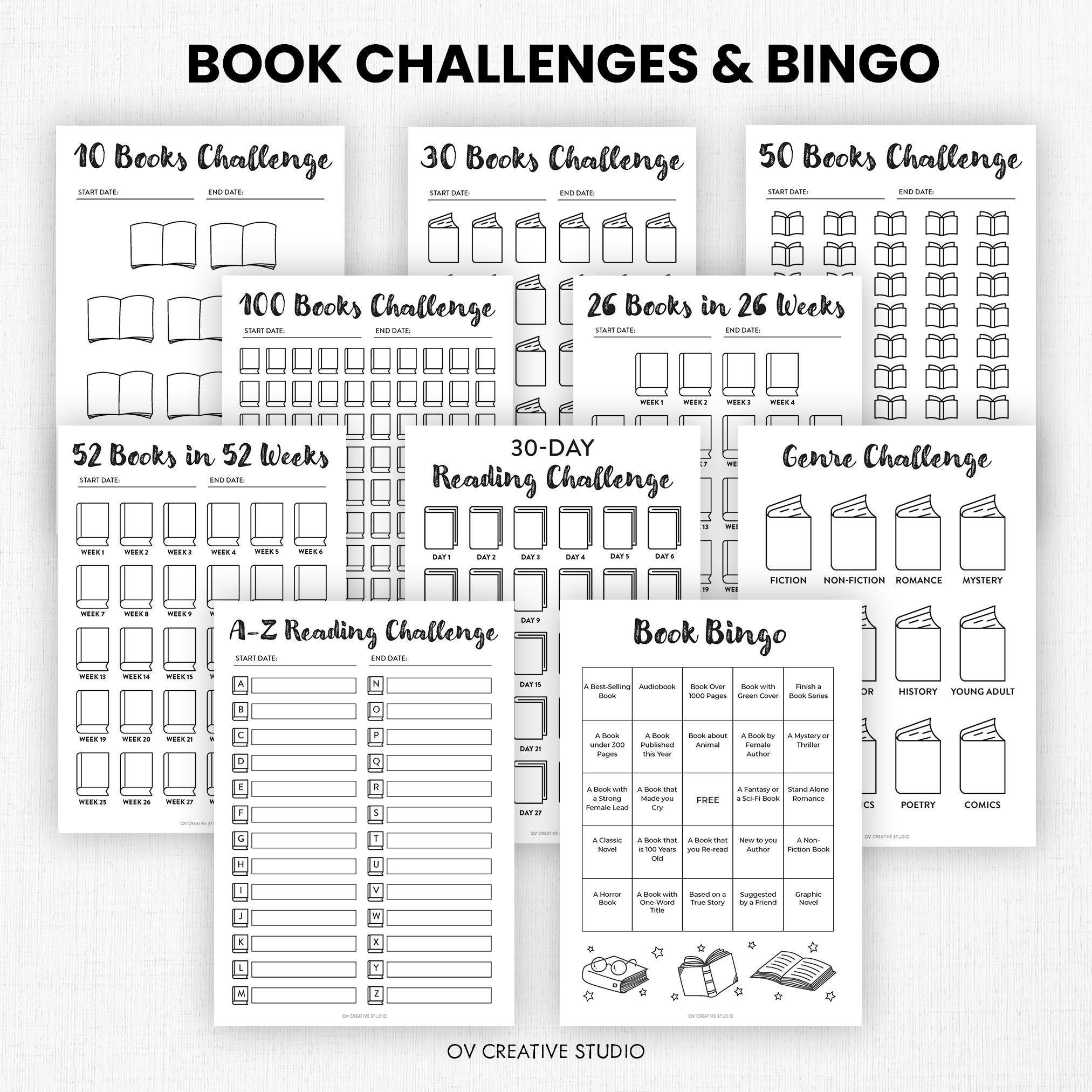 Reading Planner Printable | Reading Journal Bundle | Book Tracker, Log ...