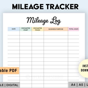 | de suivi du kilométrage modifiable Journal kilométrique imprimable | | numérique | de kilométrage professionnel Kilométrage du véhicule , Kilométrage de la | | de miles Traqueur de miles