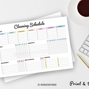 Editable Cleaning Schedule Printable Weekly, Monthly, Yearly Cleaning Checklist , ADHD, Cleaning Planner, House Chore List Digital PDF image 3