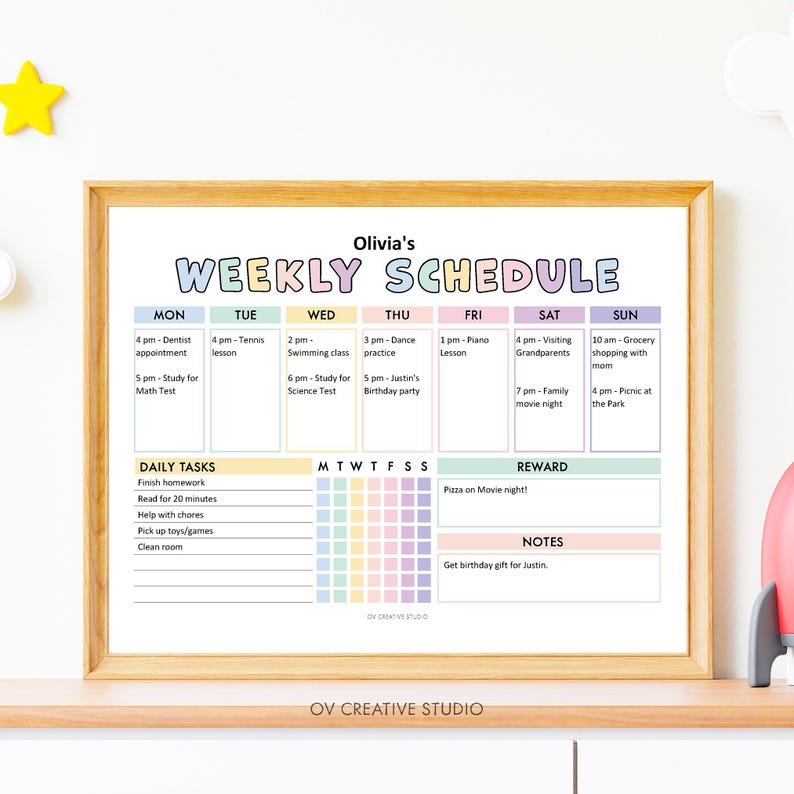 Editable Weekly Schedule | Weekly School Schedule | Weekly Planner, To ...