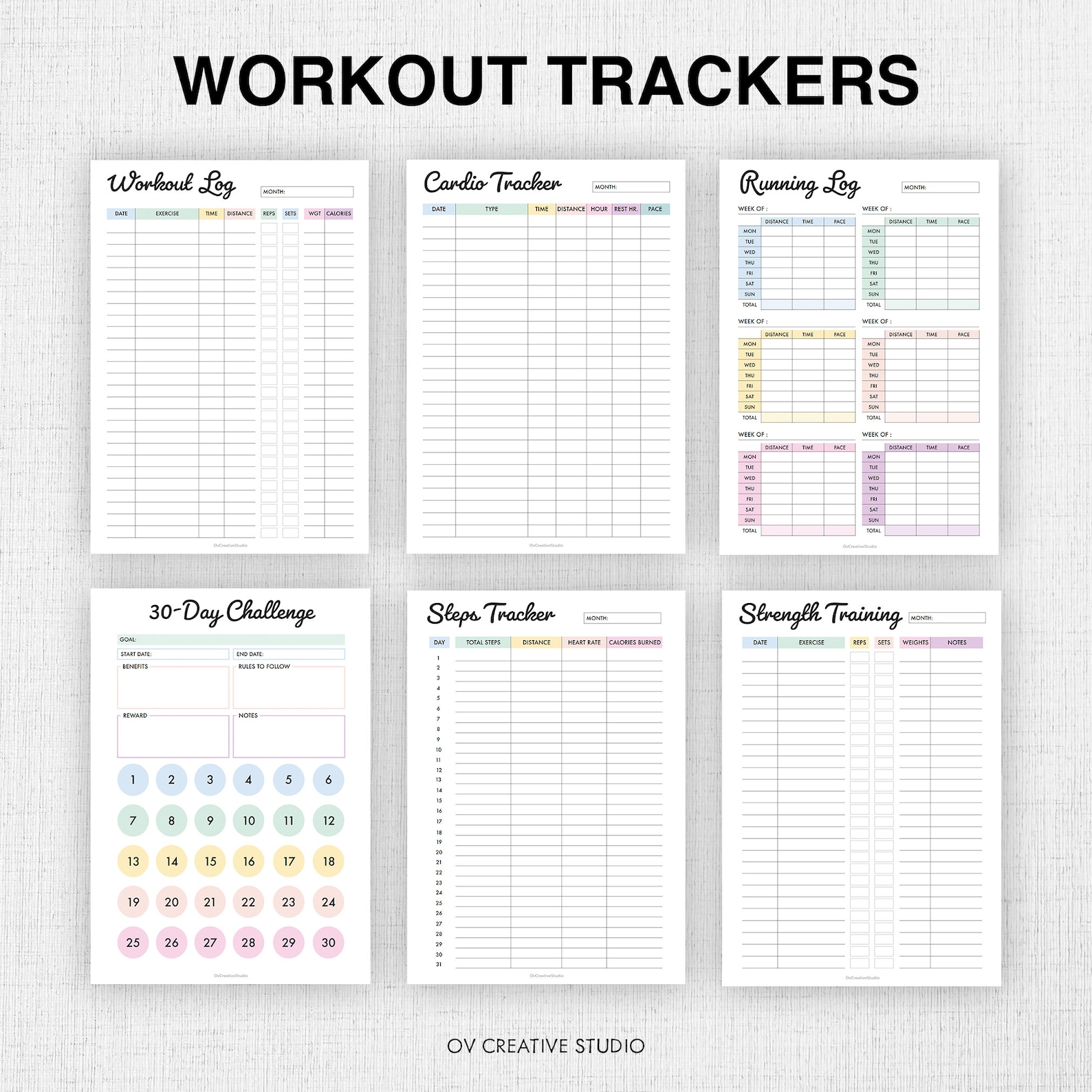 Printable Fitness Journal | Printable Workout Tracker | Exercise Planner, Weight Loss Tracker ...