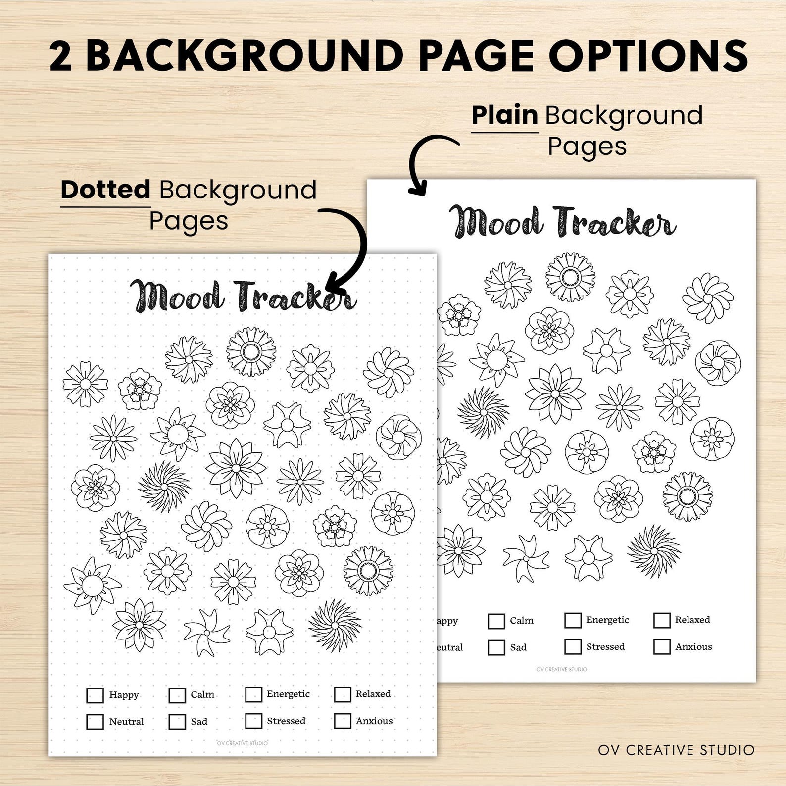 Monthly Mood Tracker Bundle | Printable Bullet Journal Pages, Templates ...