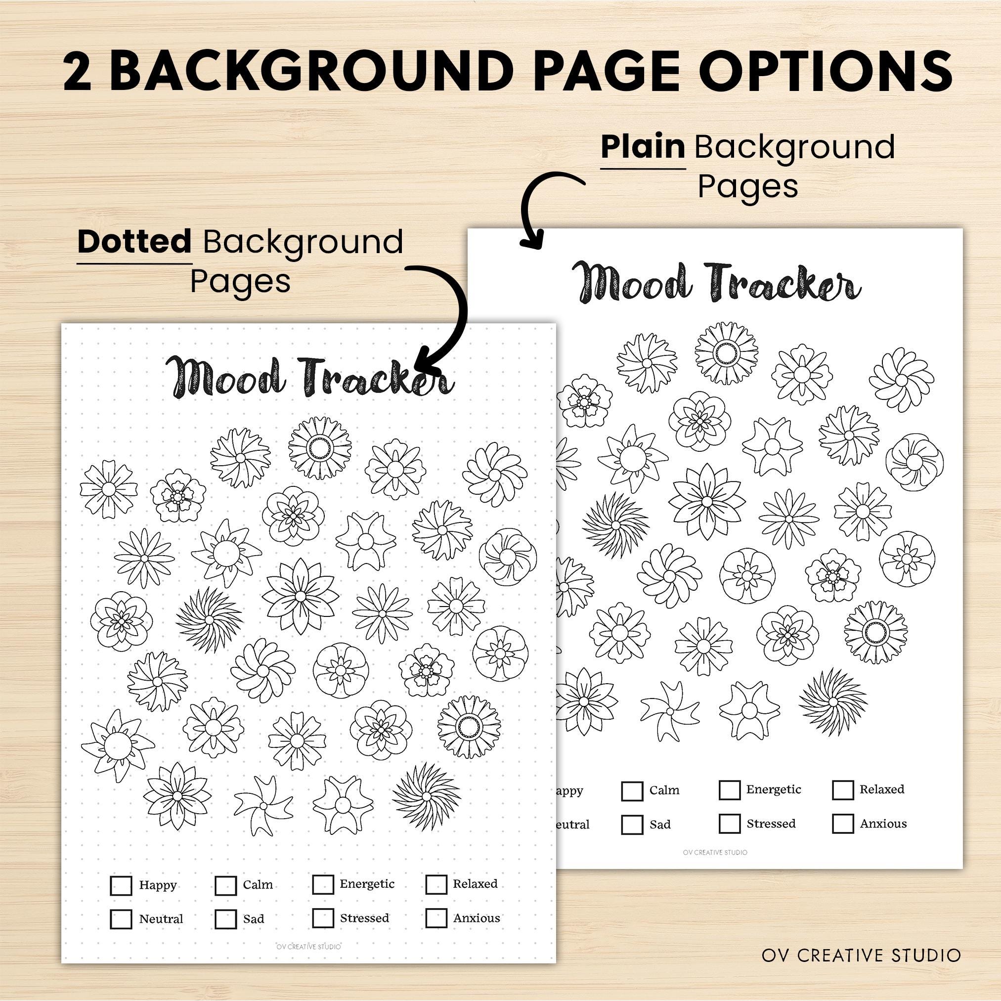 Monthly Mood Tracker Bundle | Printable Bullet Journal Pages, Templates ...