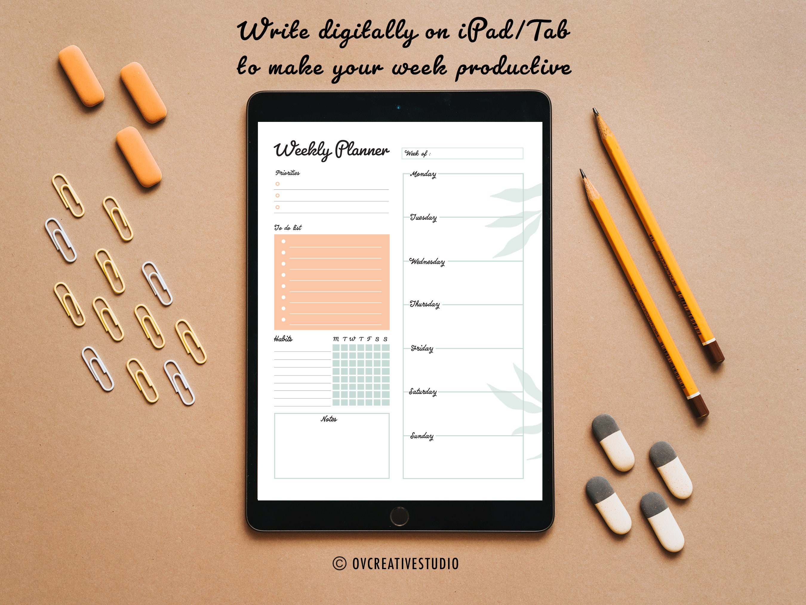 Editable Weekly Planner | Printable Vertical | to Do List | Weekly ...