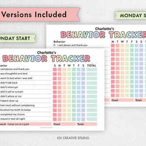 Behavior Reward Chart for Kids | Printable, Editable, Digital PDF ...
