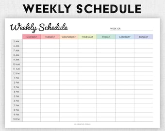 Editable Weekly Schedule | Printable, Digital | Weekly Planner PDF | Weekly Organizer | Weekly To Do List Template | Weekly Plan | Week Plan