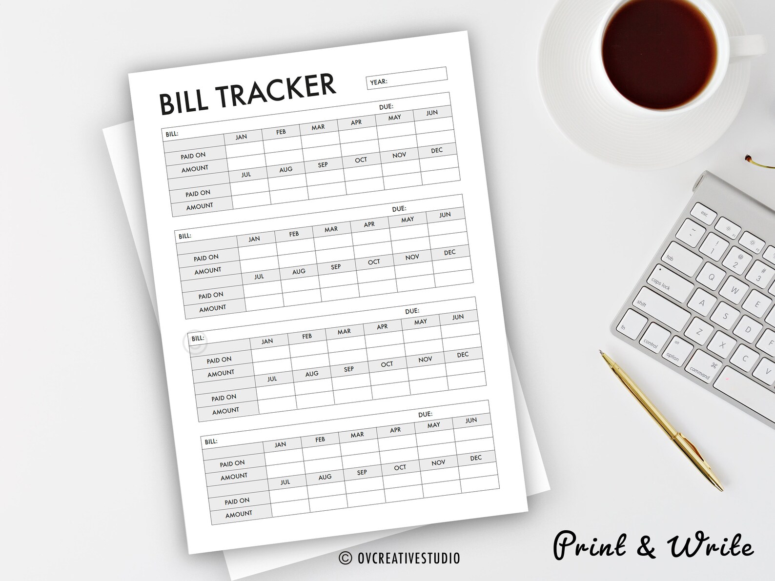Editable Bill Payment Tracker Bundle | Monthly Bill Tracker Printable ...