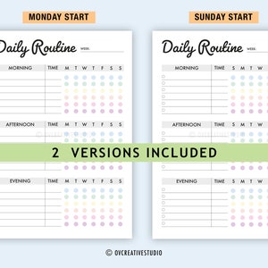 Editable Daily Routine | Printable | Daily Checklist | Morning Routine ...
