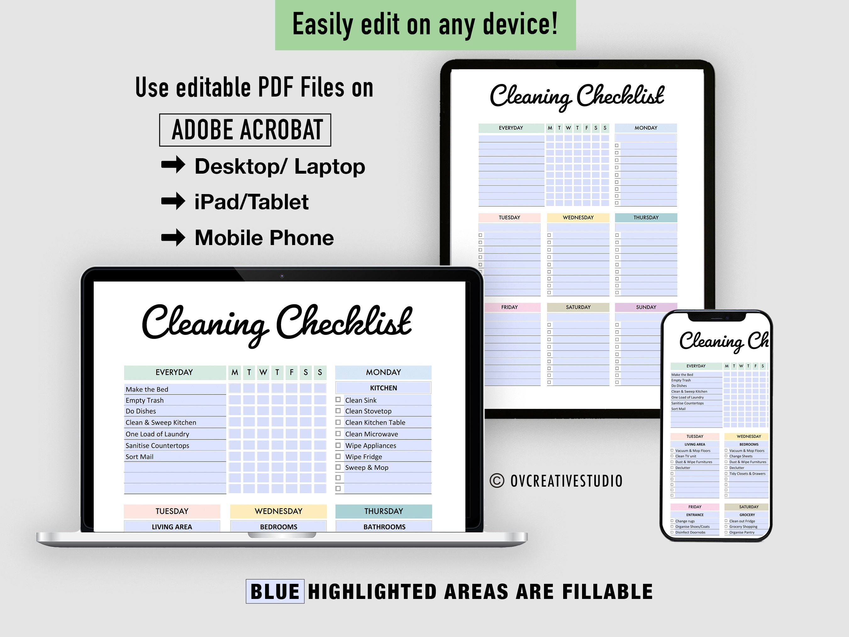 Editable Cleaning Schedule Printable Cleaning Checklist - Etsy Australia