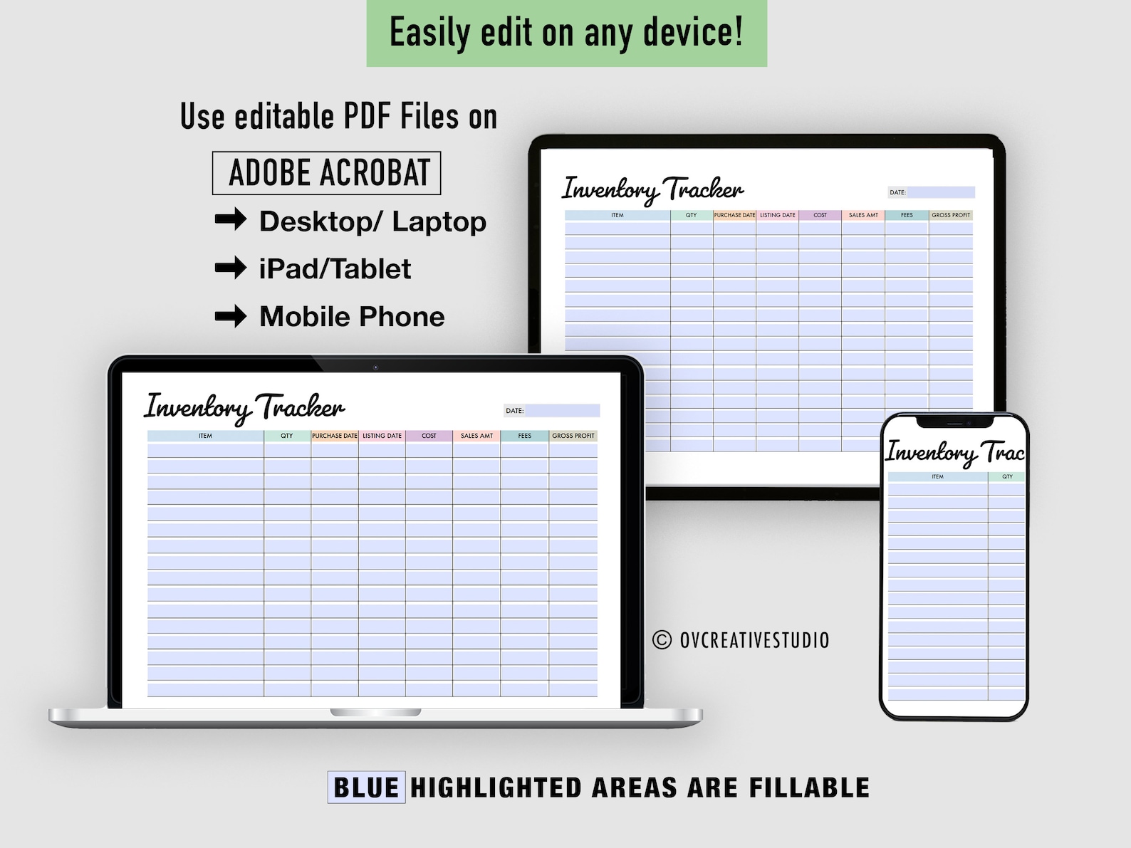 Editable Inventory Tracker | Small Business Inventory Management ...