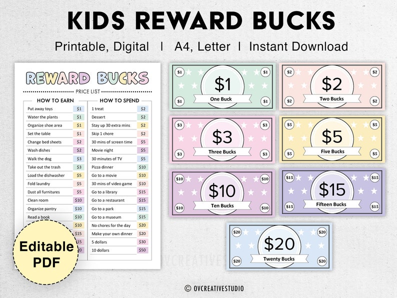 editable-kids-reward-bucks-printable-mom-bucks-pdf-reward-etsy-canada