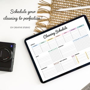 Editable Cleaning Schedule Printable Weekly, Monthly, Yearly Cleaning Checklist , ADHD, Cleaning Planner, House Chore List Digital PDF image 2