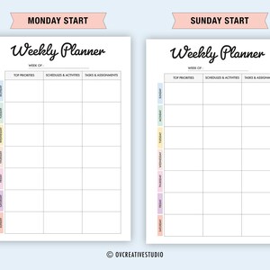 Editable Study Planner | Weekly Study Plan | Assignment Planner ...