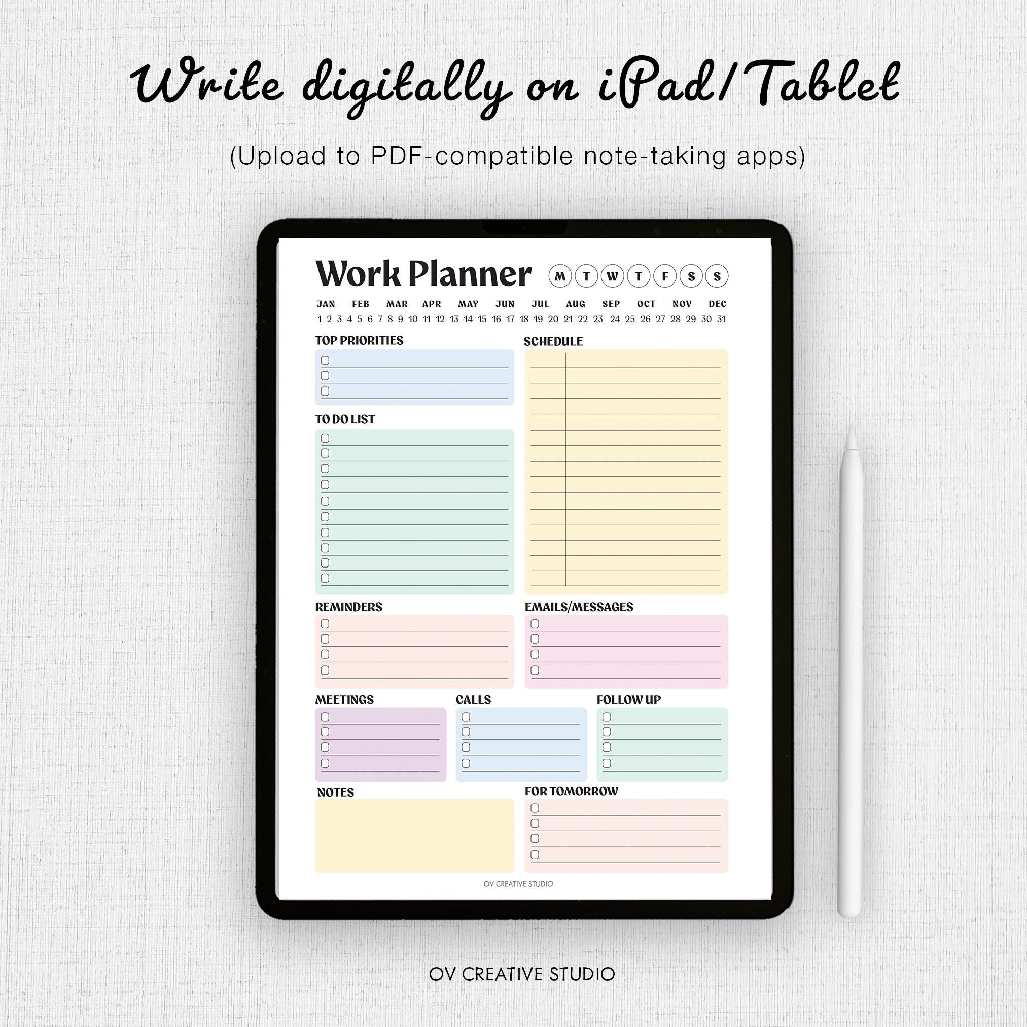 Editable Work Day Planner | Printable Work Day Organizer | Office Task ...