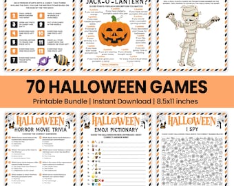 Halloween Party Games Bundle | Printable Halloween Games for Adults, Teens, Family, Kids, Office Party, Classroom | Instant Digital Download