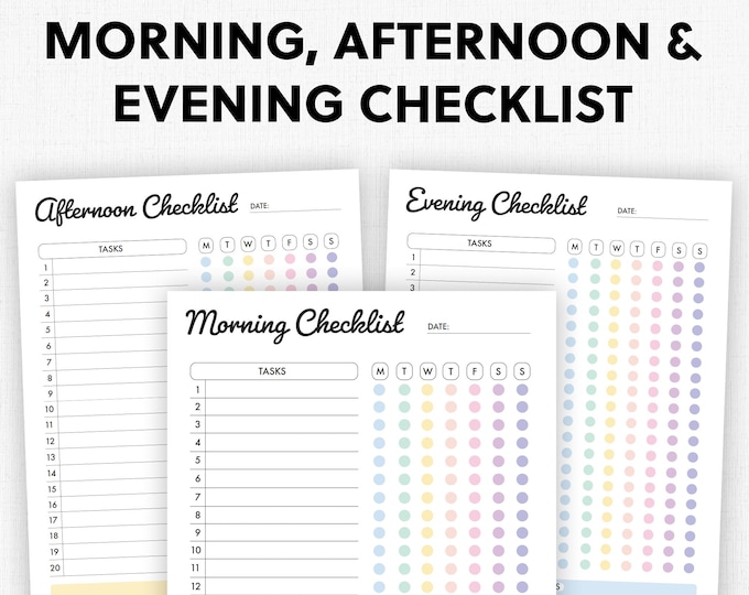 Editable Morning Checklist, Editable Morning Routine Chart, Routine ...