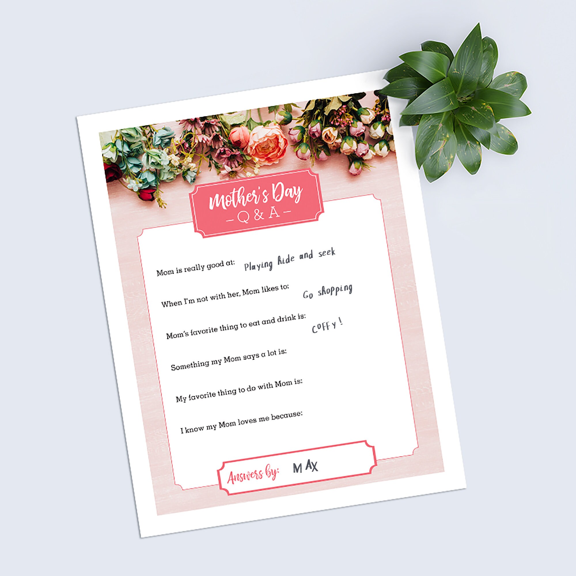 Mothers Day Interview Printable PDF - Etsy