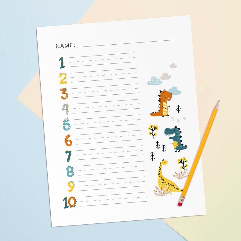 Dinosaur Writing Worksheet Printable PDF - Etsy