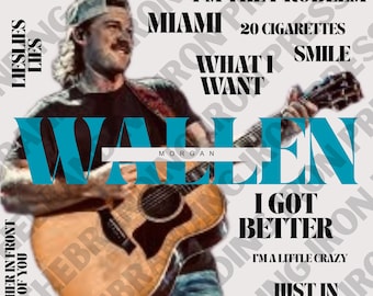 Morgan Wallen Inspired PNG - Country Music Collage - Digital Download for Sublimation, Tumblers, Shirts and Stickers