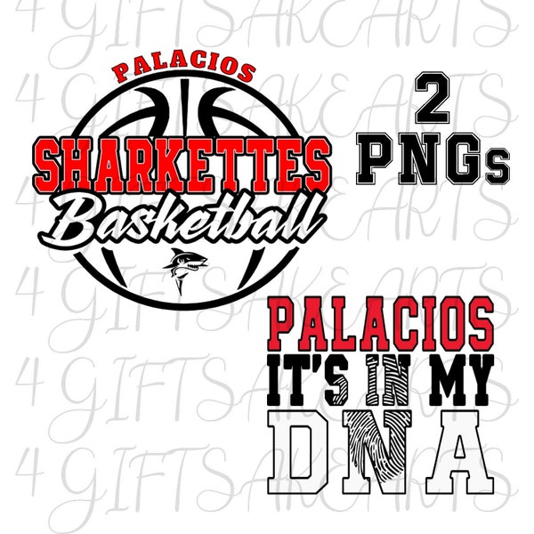 Palacios Sharkettes Basketball Foot Ball Shirt Designs - ART - png - Silhouette - Digital File - Clipart -Skull Png for Sublimation Design