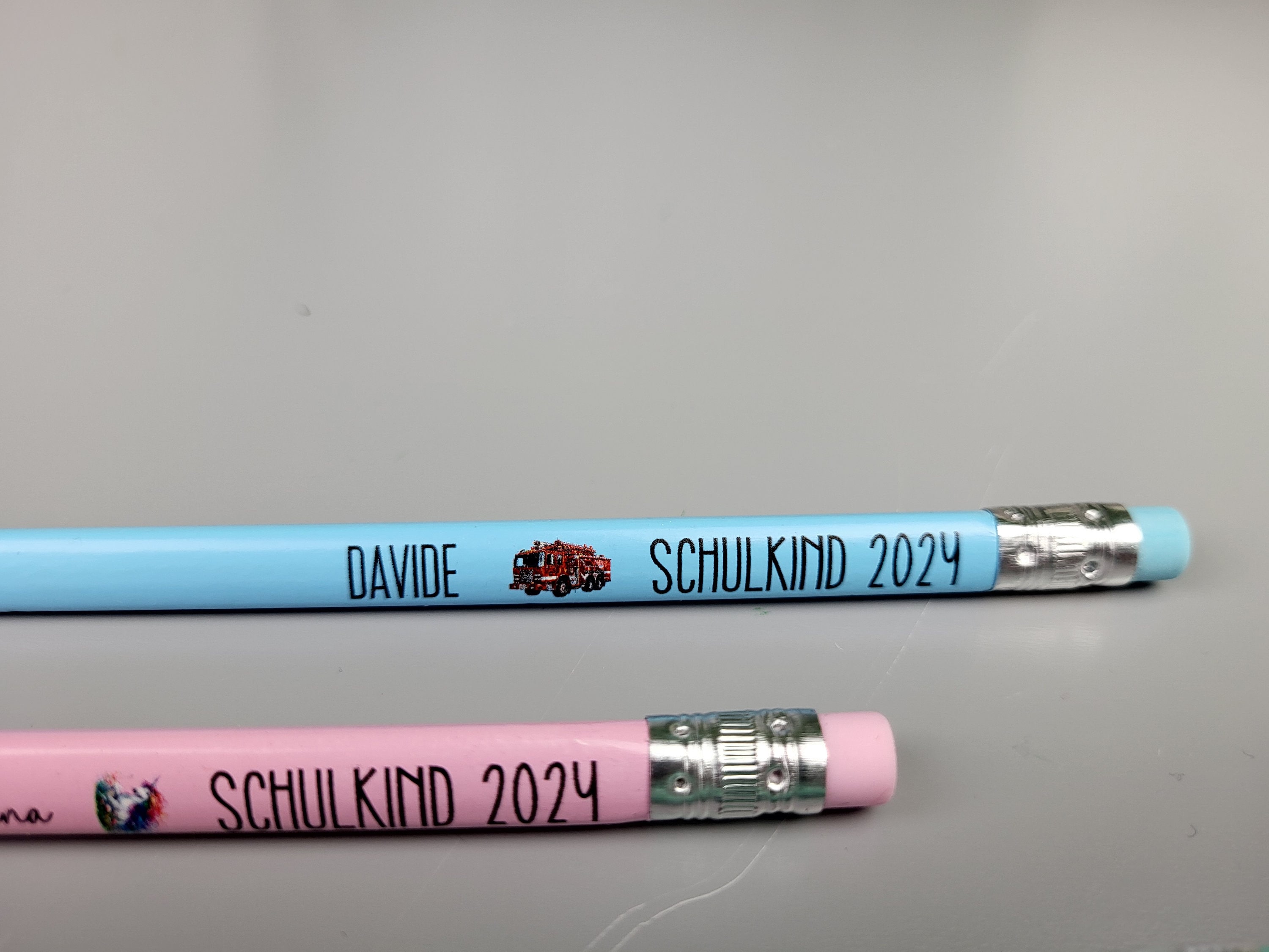(Set of 6)personalized Name Cartoon Design Pencil, Pastel Pink, Purple, Yellow, Blue, Green, Natural, Back to School Gift for Kid/Student
