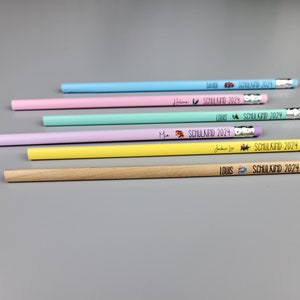Bleistift in Pastell rosa, lila, gelb, blau, grün oder natur