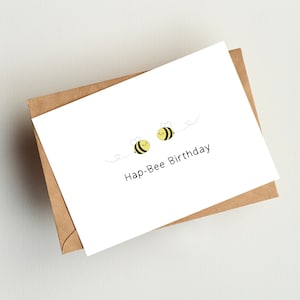 Bee Birthday Card, Cute Bee Birthday Card, Friend Birthday Card, Bumble Bee Greeting Card,  Pun Card, Bee Card For mum, Gardening Lover Card
