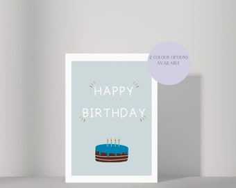 Happy Birthday Card, Cake Happy Birthday Card, Birthday Card for Friend, Cake Birthday Card, Partner Birthday Card, Friend Birthday Card