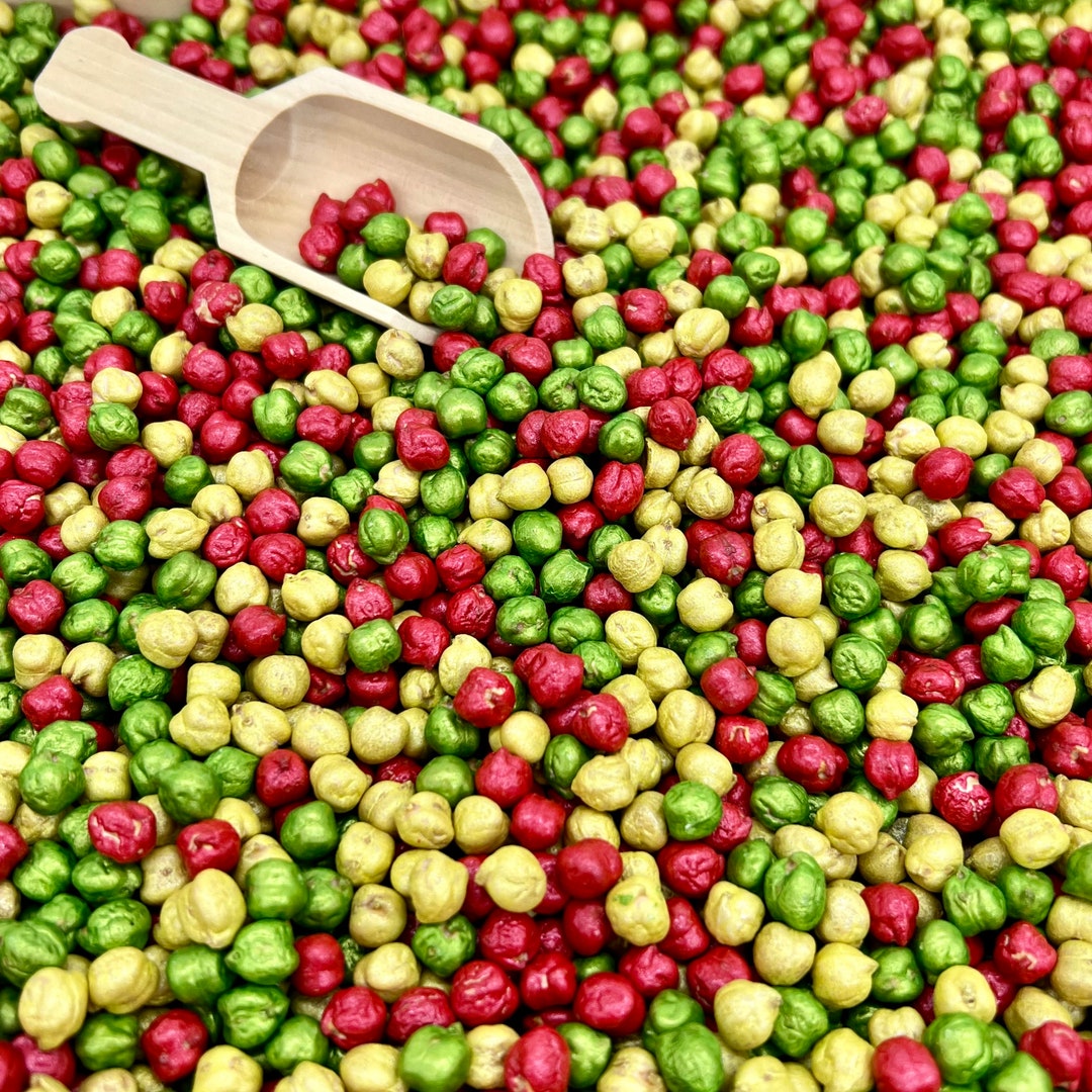 Apple Sensory Filler, Sensory Bin Filler, Colored Chick Peas, Fall